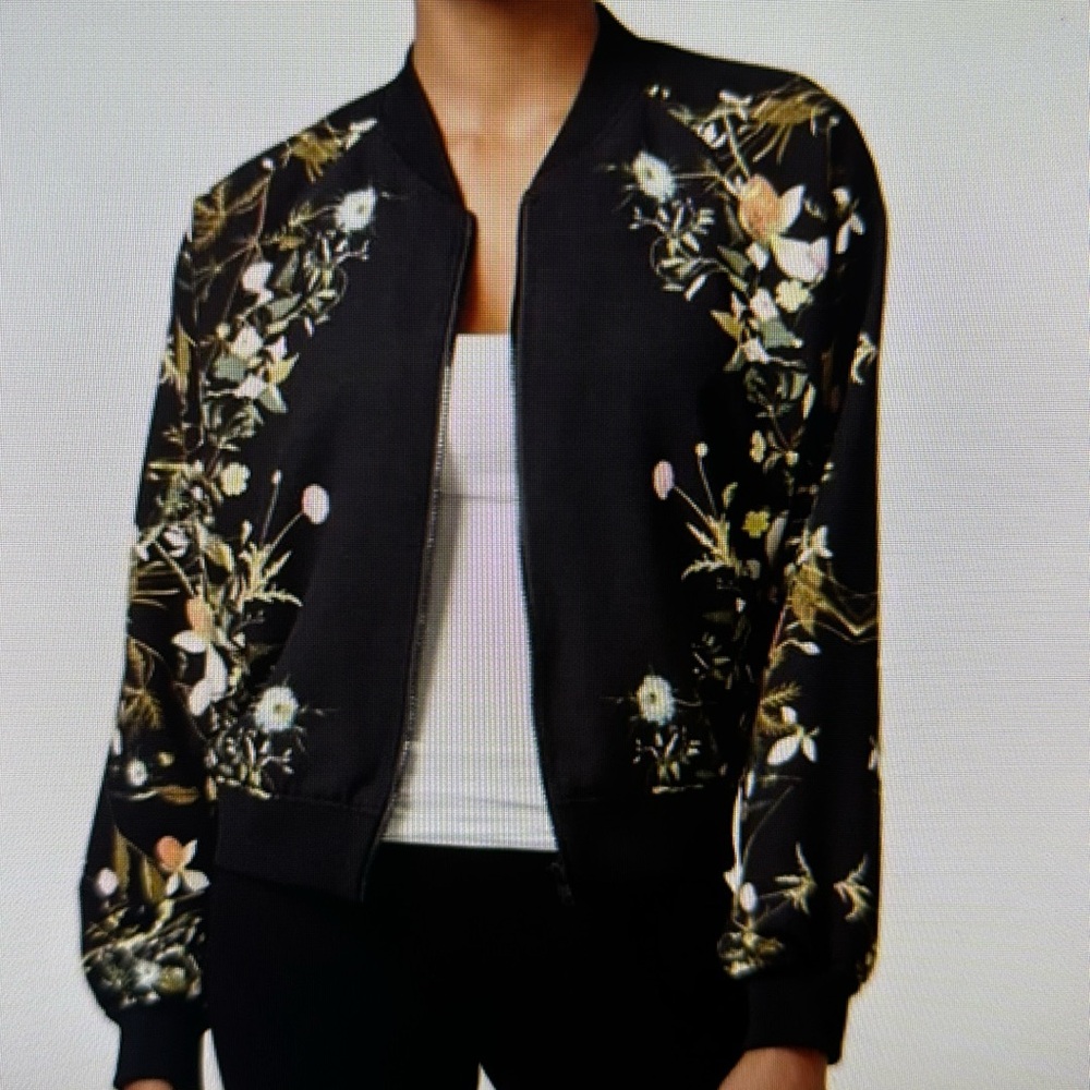 RACHEL RACHEL ROY FLORAL BOMBER JACKET SIZE MEDIUM